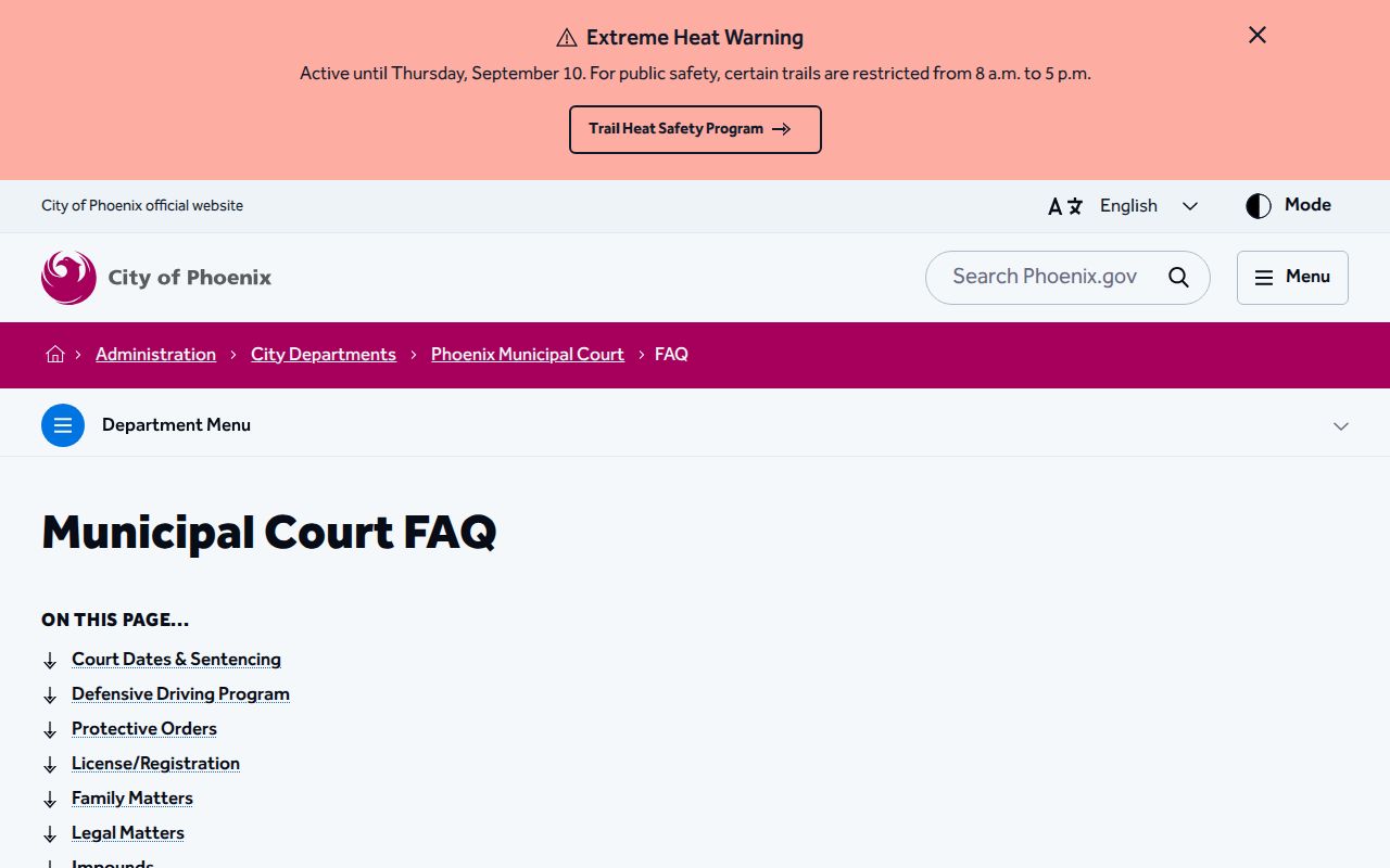 Phoenix warrant quash instructions