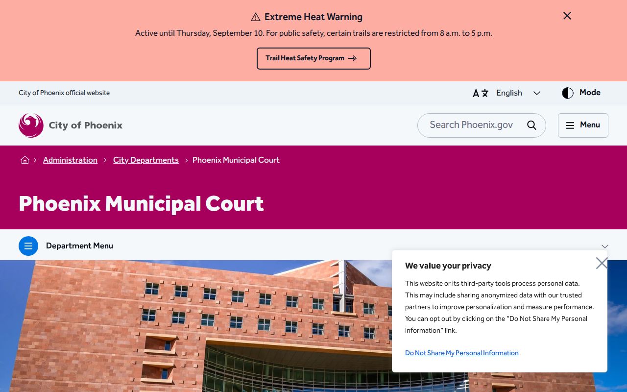 Phoenix Municipal Court official location
